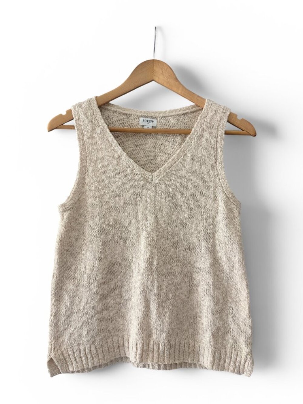 J.Crew Cream Marled Sleeveless Knit Sweater Vest Women's Small